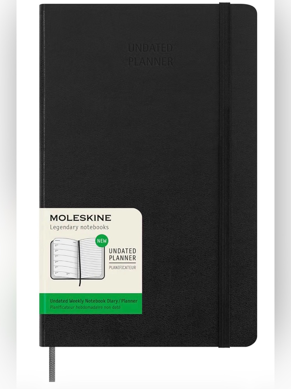 Moleskine Black Undated Weekly Planner Notebook Diary in Hard Cover.